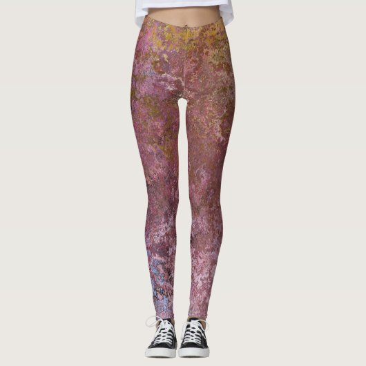 Earthy Alcohol Ink Abstract Leggings (Voorkant)