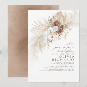 Earthy and White Flowers Boho Vrijgezellenfeest Kaart