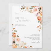 Earthy Autumn Botanical Floral Wedding Kaart (Voorkant)