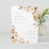 Earthy Autumn Botanical Floral Wedding Kaart (Staand voorkant)