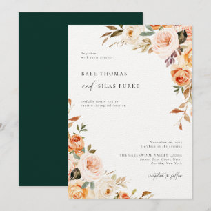 Earthy Autumn Botanical Floral Wedding Kaart
