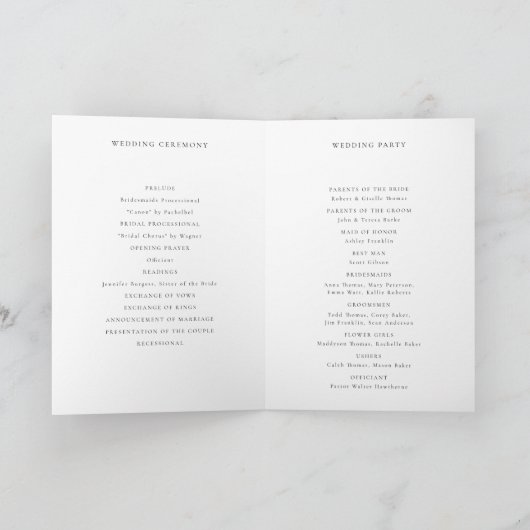 Earthy Autumn Botanical Floral Wedding Programma (Binnen)