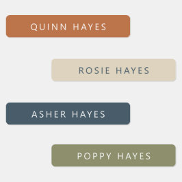 Earthy Autumn Colour Name Labels