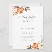Earthy Autumn Floral Bachelorette Weekend Invitati Kaart (Voorkant)