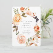 Earthy Autumn Floral Foto Save The Date (Staand voorkant)