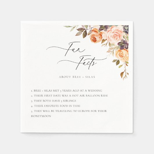 Earthy Autumn Floral Fun Facts Servet (Voorkant)