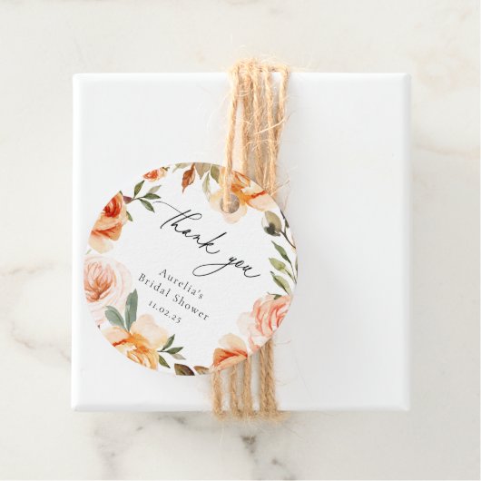 Earthy Autumn Floral Hartelijk dank Bedankjes Labels (In situ)