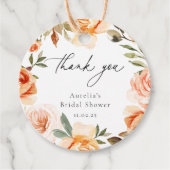 Earthy Autumn Floral Hartelijk dank Bedankjes Labels (Voorkant)