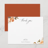 Earthy Autumn Floral Hartelijk dank Notitiekaartje (Voorkant / Achterkant)