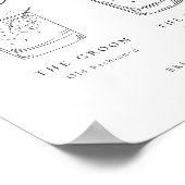 Earthy Autumn Floral Minimalist Signature Drinken Poster (Hoek)