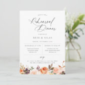 Earthy Autumn Floral Rehearsal Dinner Aankondiging (Staand voorkant)