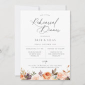 Earthy Autumn Floral Rehearsal Dinner Invitation Aankondiging (Voorkant)