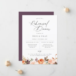 Earthy Autumn Floral Rehearsal Dinner Invitation Aankondiging