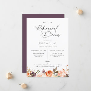 Earthy Autumn Floral Rehearsal Dinner Invitation Aankondiging