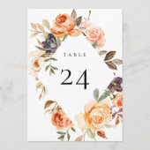 Earthy Autumn Floral Table Number Kaart (Voorkant)