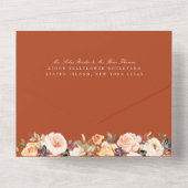 Earthy Autumn Floral Terracotta Wedding All In One Uitnodiging (Achterkant)