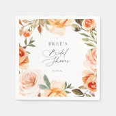 Earthy Autumn Floral Vrijgezellenfeest Servet (Voorkant)