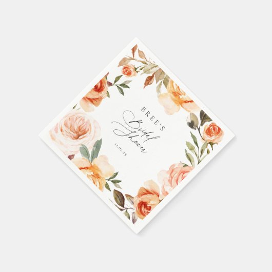 Earthy Autumn Floral Vrijgezellenfeest Servet (Hoek)