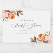 Earthy Autumn Floral Vrijgezellenfeest Sparkling Wijnetiket (Enkel label)