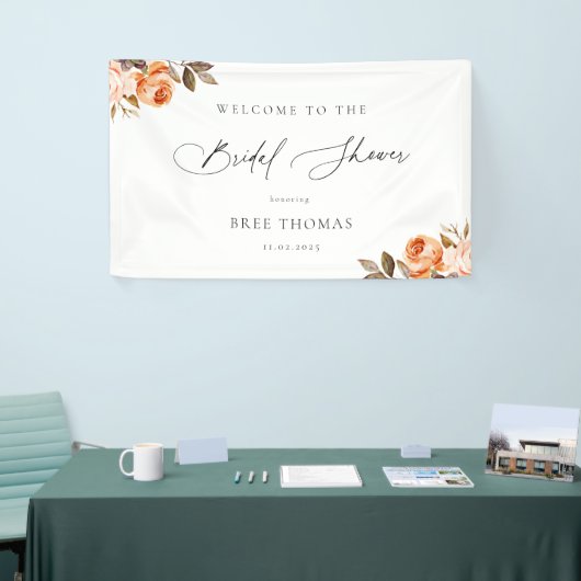 Earthy Autumn Floral Vrijgezellenfeest Welkom Spandoek (Beurs)