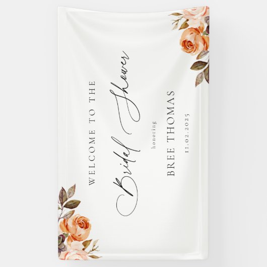 Earthy Autumn Floral Vrijgezellenfeest Welkom Spandoek (Verticaal)