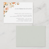 Earthy Autumn Floral Wedding Accommodations Informatiekaartje (Voorkant / Achterkant)
