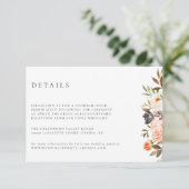 Earthy Autumn Floral Wedding Details Kaart (Staand voorkant)