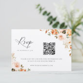 Earthy Autumn Floral Wedding QR Code RSVP Card (Staand voorkant)