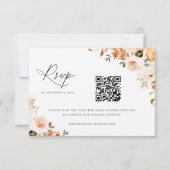 Earthy Autumn Floral Wedding QR Code RSVP Card Kaartje (Voorkant)