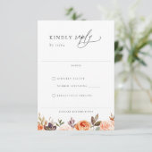 Earthy Autumn Floral Wedding RSVP Kaart (Staand voorkant)