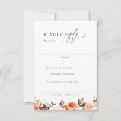 Earthy Autumn Floral Wedding RSVP Kaart (Voorkant)