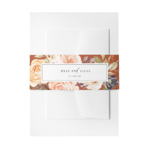 Earthy Autumn Floral Wedding Uitnodigingen Wikkel