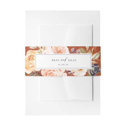 Earthy Autumn Floral Wedding Uitnodigingen Wikkel (Voorkant Voorbeeld)