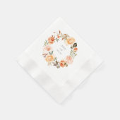 Earthy Autumn Floral Wreath Wedding Servet (Hoek)