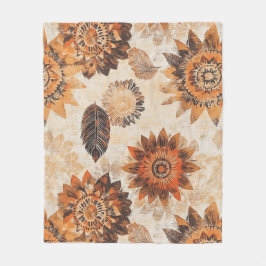 Earthy Autumn Mandala Fleece Deken