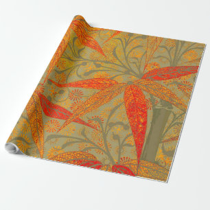 Earthy Bamboo Art print Oranje Cadeaupapier