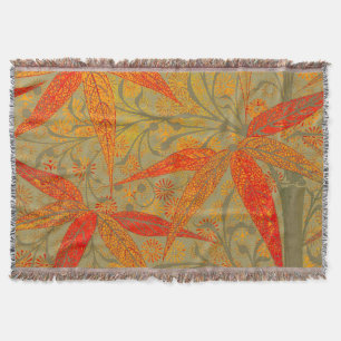 Earthy Bamboo Art print Oranje Deken