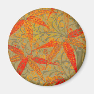 Earthy Bamboo Art print Oranje Magneet