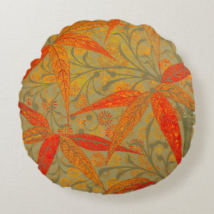 Earthy Bamboo Art print Oranje Rond Kussen