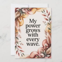 Earthy Birth Wave Strength Quote Feestdagenkaart