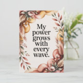 Earthy Birth Wave Strength Quote Feestdagenkaart (Staand voorkant)