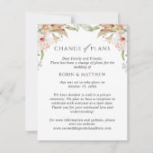 Earthy Blooms Beige Change of Plans Wedding Aankondiging (Voorkant)