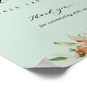 Earthy Blooms en Sage Wedding Favor Vertical Sign Poster (Hoek)