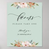 Earthy Blooms en Sage Wedding Favor Vertical Sign Poster (Voorkant)