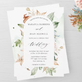 Earthy Blooms Green Stains, Elegant Arch Wedding I Kaart