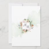 Earthy Blooms Green Stains, Elegant Arch Wedding I Kaart (Achterkant)
