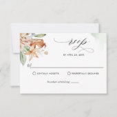 Earthy Blooms, Green Waterverf Stains, Weddenschap RSVP Kaartje (Voorkant)