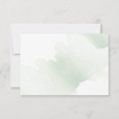 Earthy Blooms, Green Waterverf Stains, Weddenschap RSVP Kaartje (Achterkant)