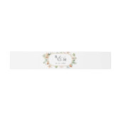 Earthy Blooms White Beige Oval Monogram Weddenscha Uitnodigingen Wikkel (Vlak)