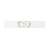 Earthy Blooms White Green Oval Monogram Weddenscha Uitnodigingen Wikkel (Vlak)